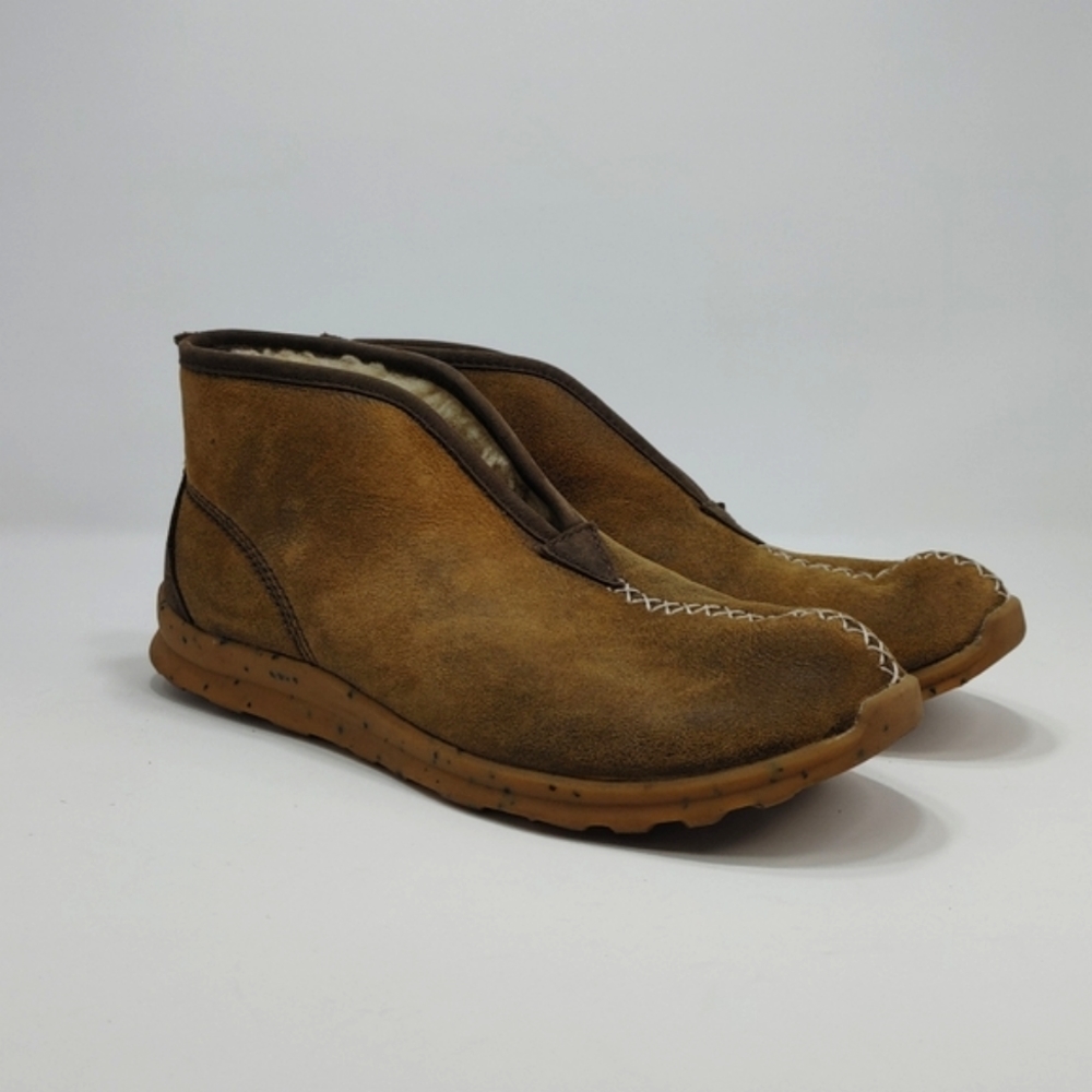 Danner Pilgrim Moc Chestnut Tan Brown Slipper Slip On Wool Lining Suede 6.5